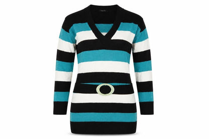 unique style Womens Multicoloured Striped  Pullover Jumper Size L