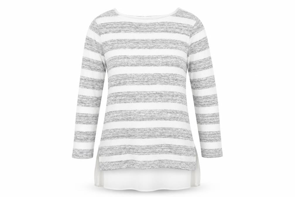 Womens UK Size 8 Phase Eight Grey Basic T-Shirt