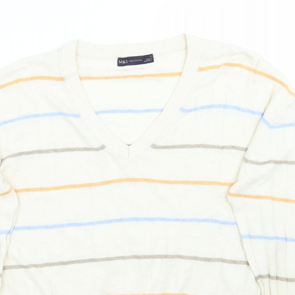 Womens UK Size L Marks and Spencer Beige Pullover Jumper