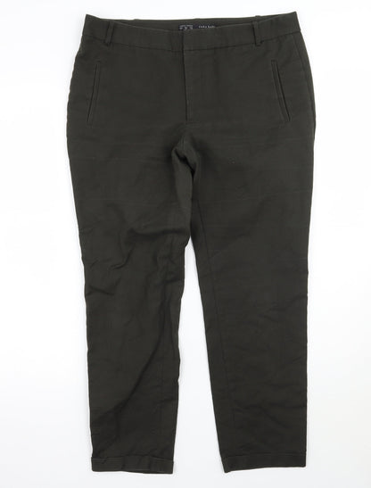 Zara Womens Green   Cropped Trousers  L25 in
