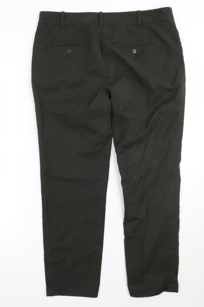 Zara Womens Green   Cropped Trousers  L25 in
