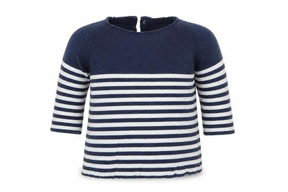 Next Boys Blue Striped  Pullover Jumper Size 3-6 Months