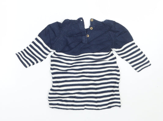 NEXT Boys Blue Striped  Pullover Jumper Size 3-6 Months