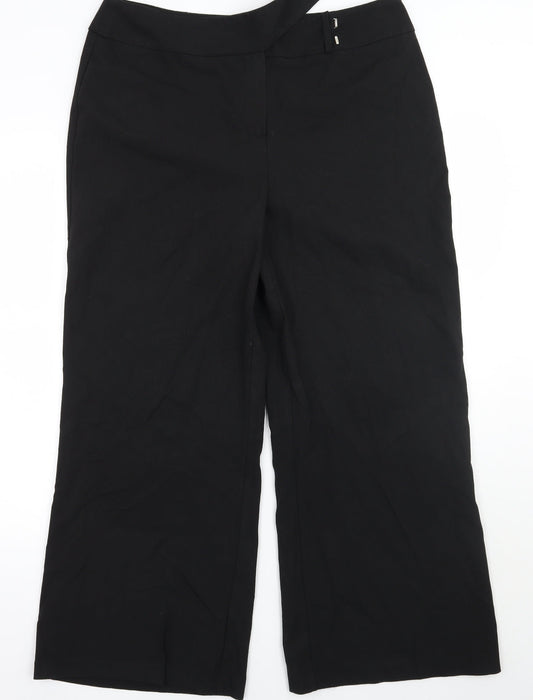 Womens UK Size 16 Essentials Regular Fit  Black Trousers