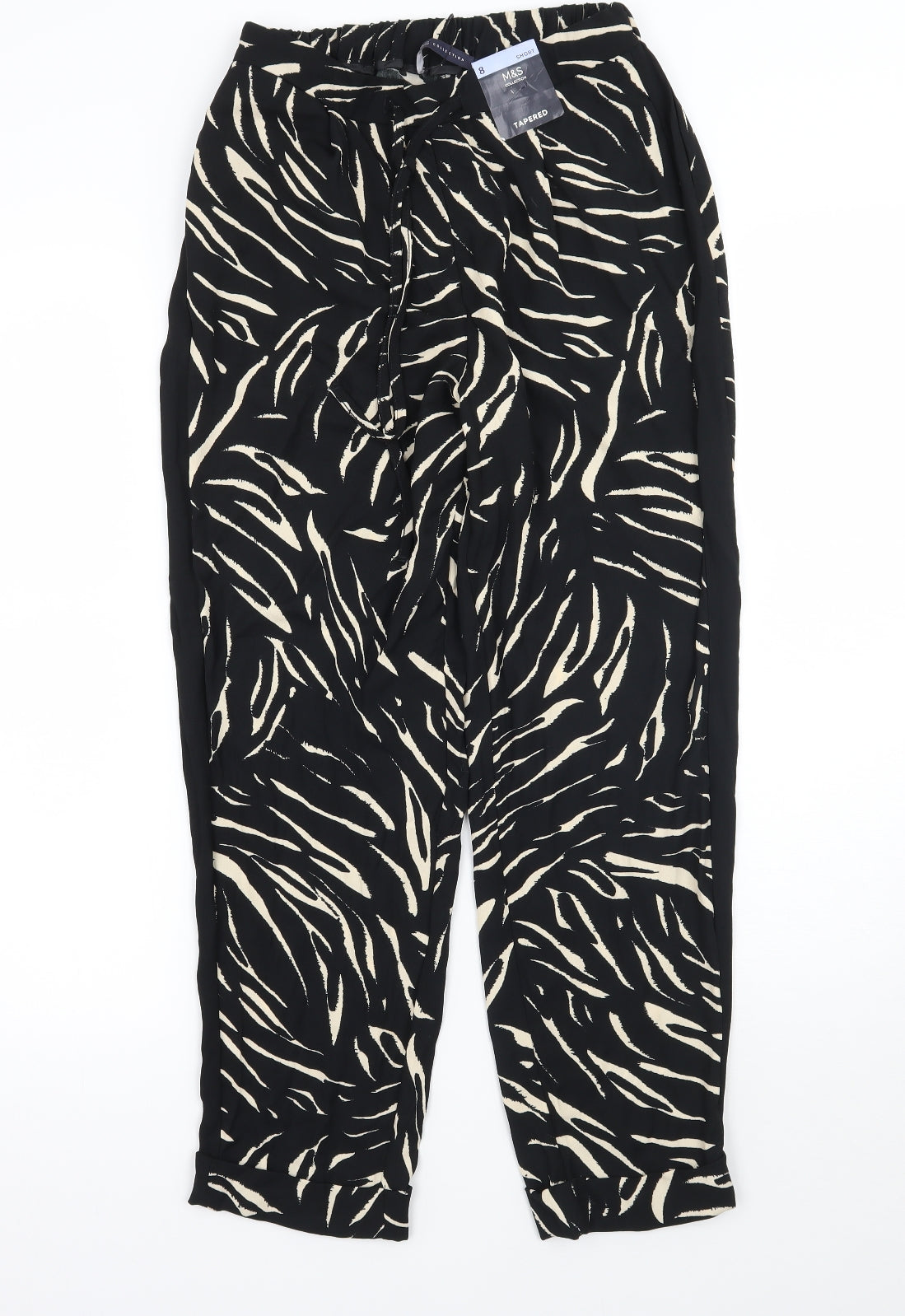 Womens UK Size 8 Marks and Spencer Regular Fit  Black Trousers