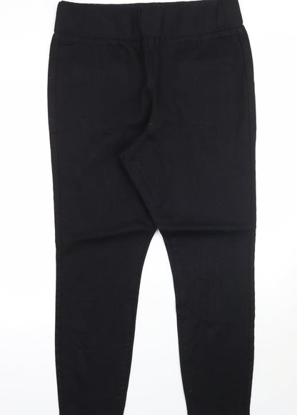 Womens UK Size 34 Preworn Regular Fit Straight Black Jeans