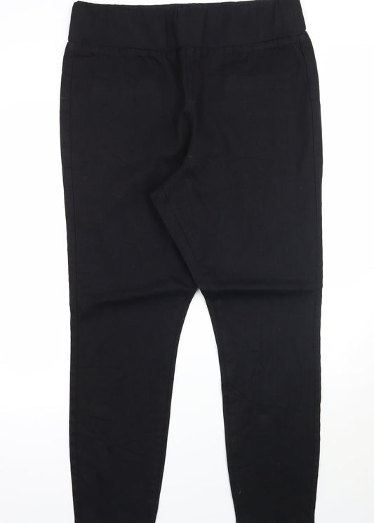 Womens UK Size 34 Preworn Regular Fit Straight Black Jeans