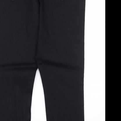 Womens UK Size 34 Preworn Regular Fit Straight Black Jeans