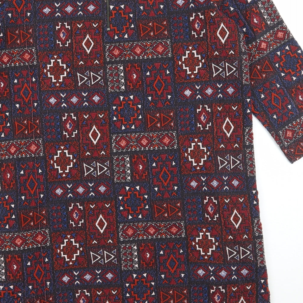 NEXT Womens Red Geometric  A-Line  Size 14