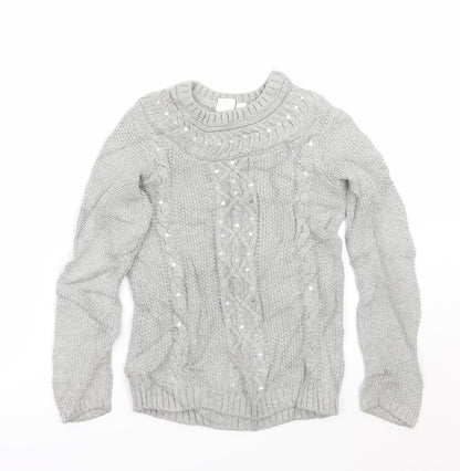 Gap Girls Grey   Pullover Jumper Size 8 Years