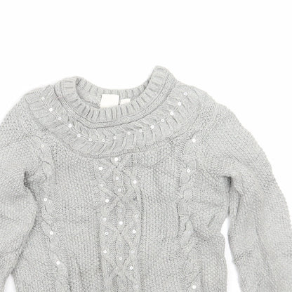 Gap Girls Grey   Pullover Jumper Size 8 Years