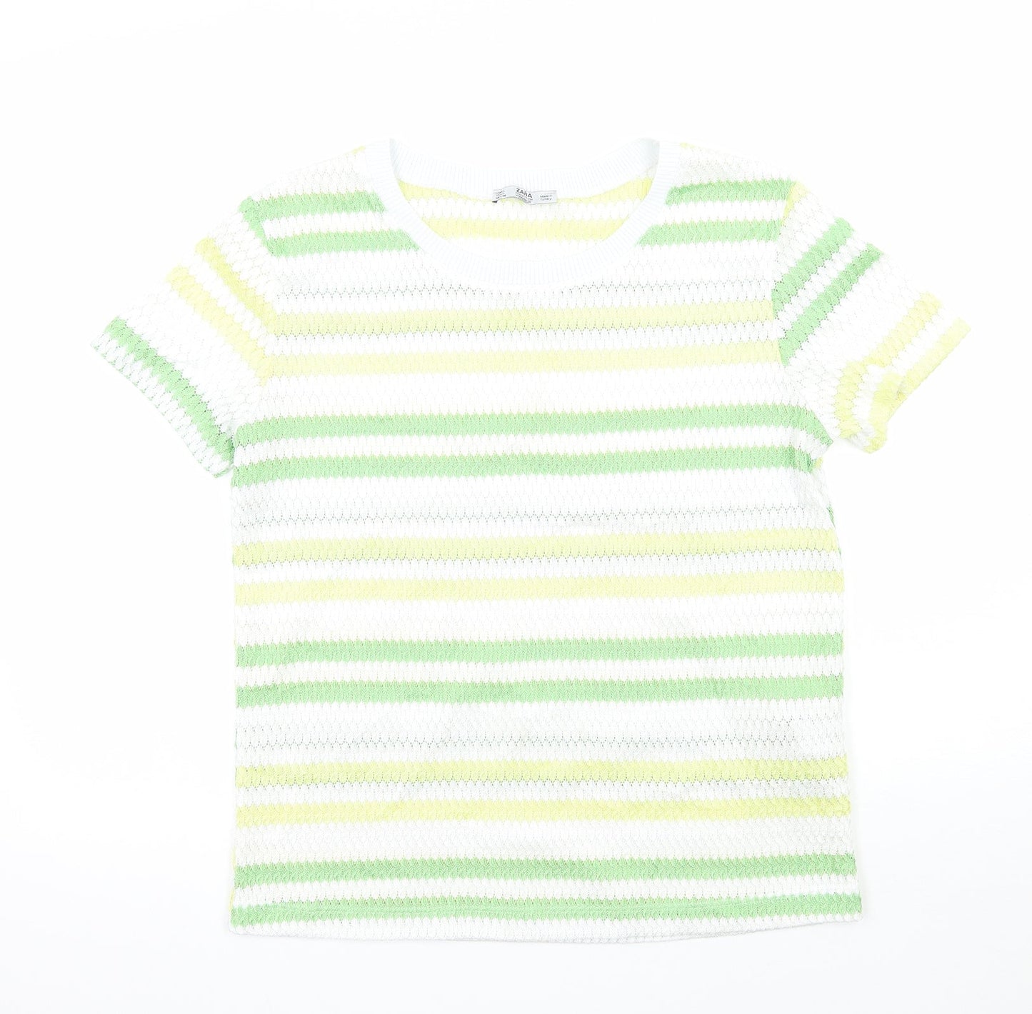 Womens UK Size L Zara White Basic T-Shirt