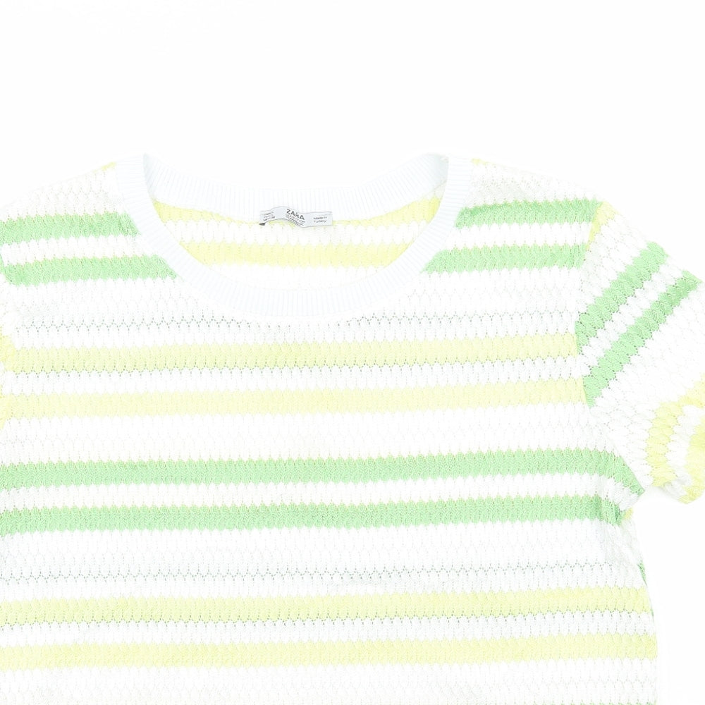 Womens UK Size L Zara White Basic T-Shirt