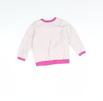 m&s Girls Pink   Pullover Jumper Size 2 Years