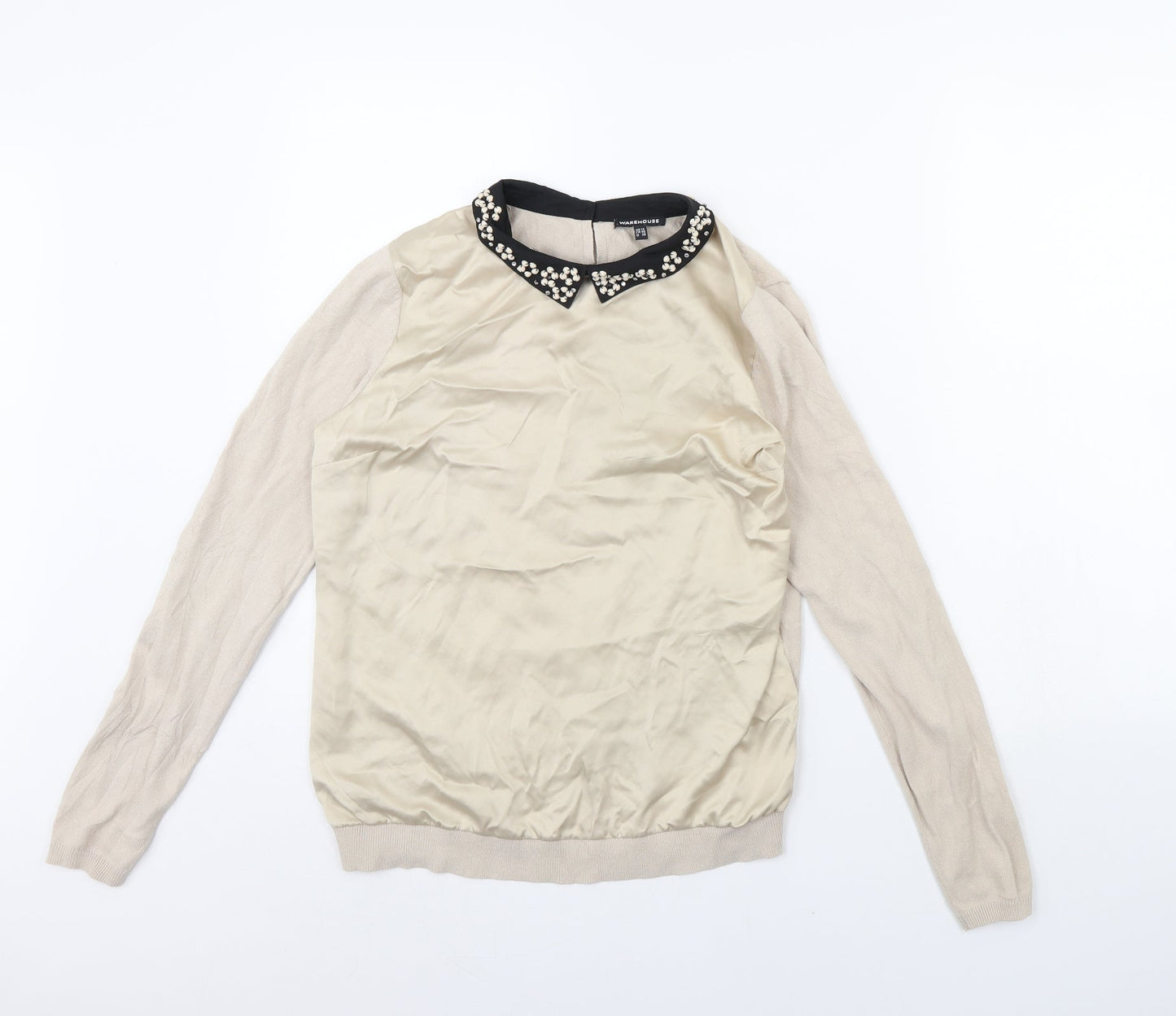 Womens UK Size 12 Warehouse Beige Pullover Jumper