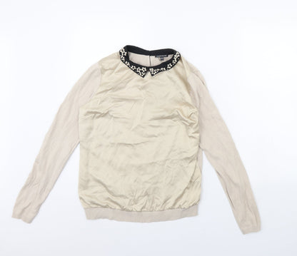 Womens UK Size 12 Warehouse Beige Pullover Jumper