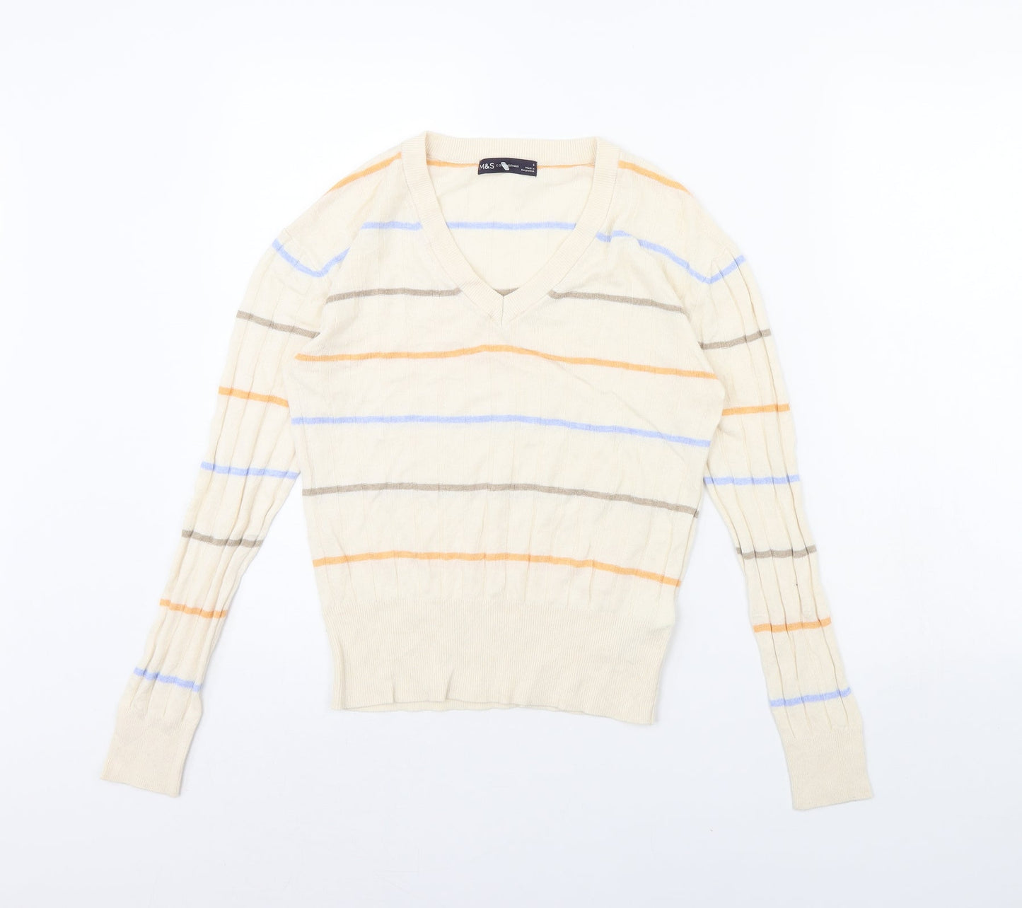 Womens UK Size S m&s Beige Pullover Jumper