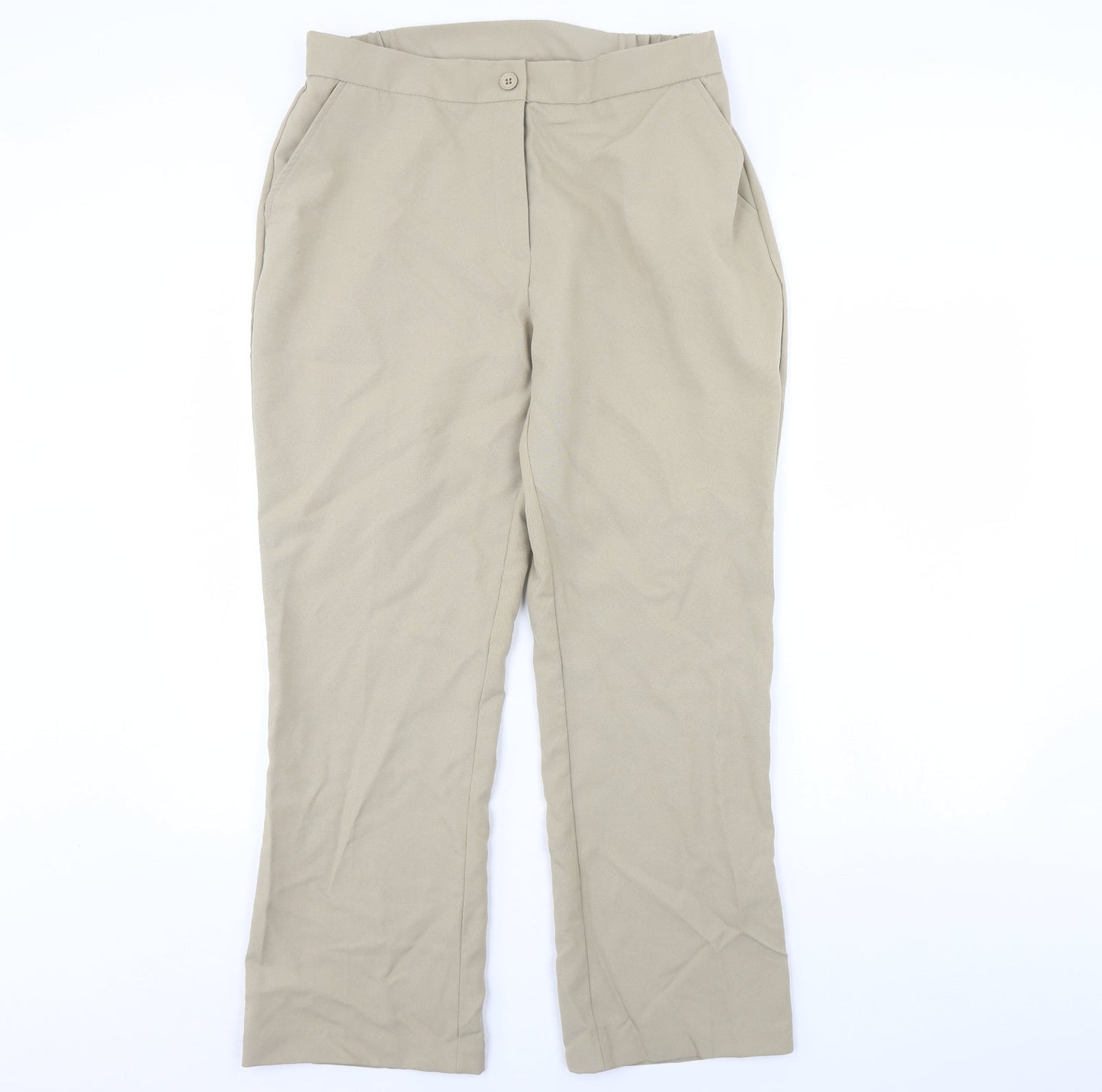 Womens UK Size 18 Preworn Regular Fit  Beige Trousers