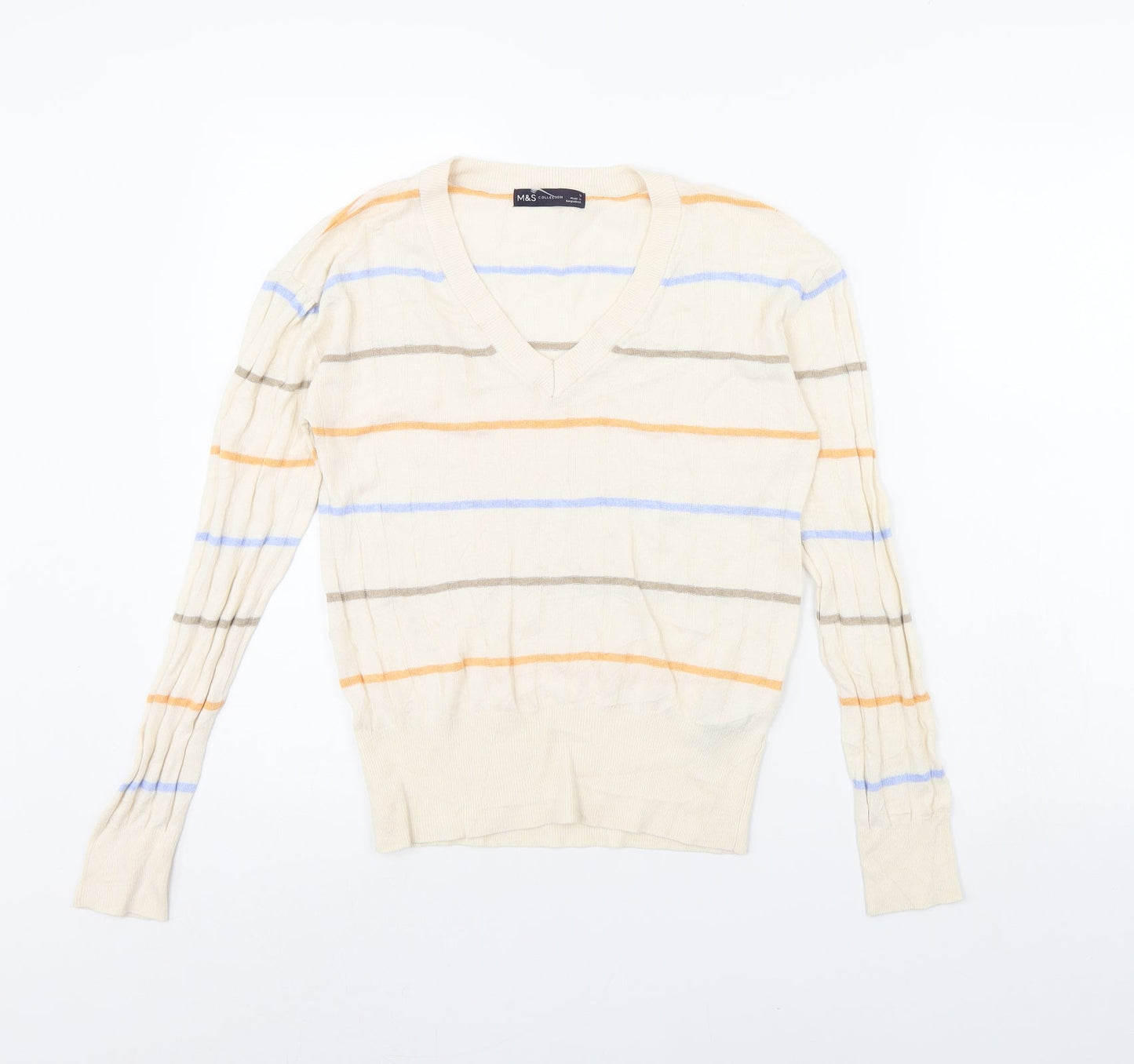 Womens UK Size S M&s Beige Pullover Jumper