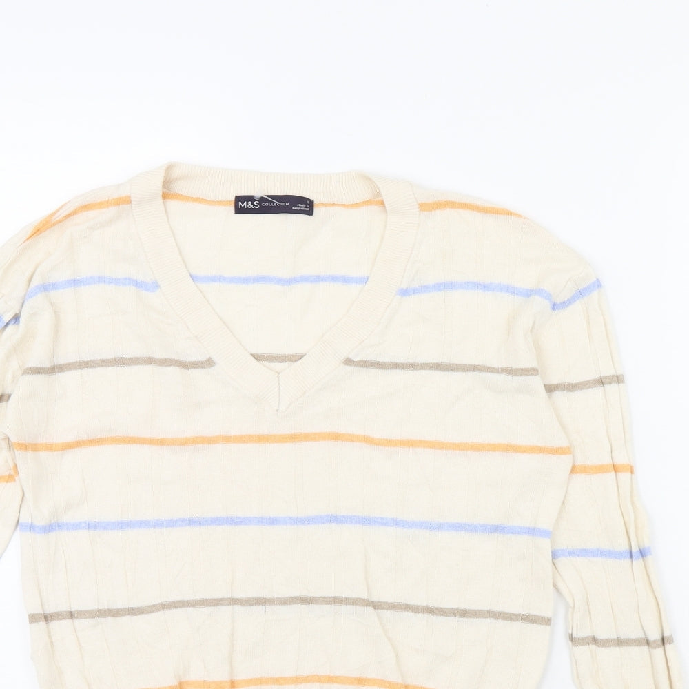 Womens UK Size S M&s Beige Pullover Jumper