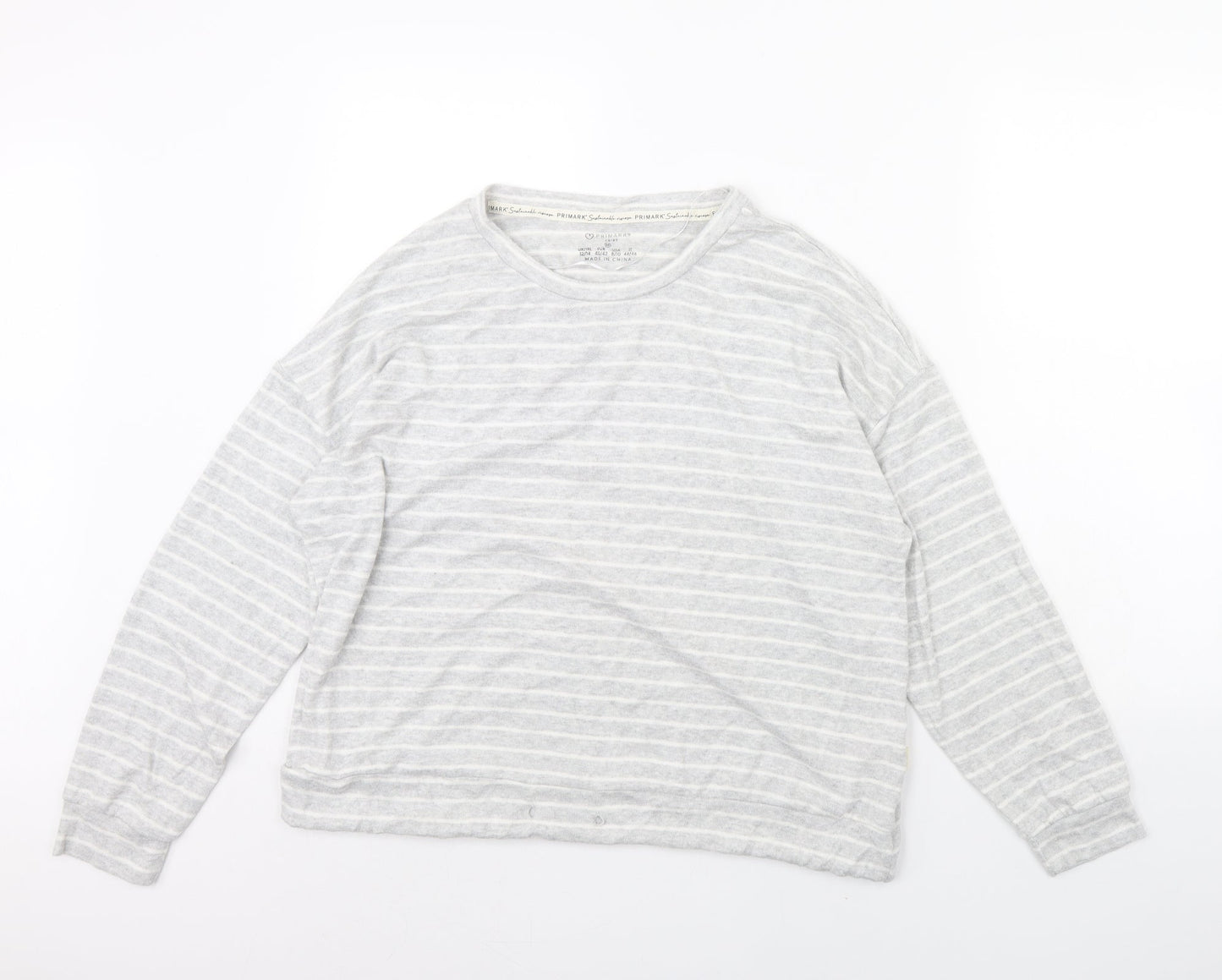 Primark Womens Grey Striped  Pullover Jumper Size 12