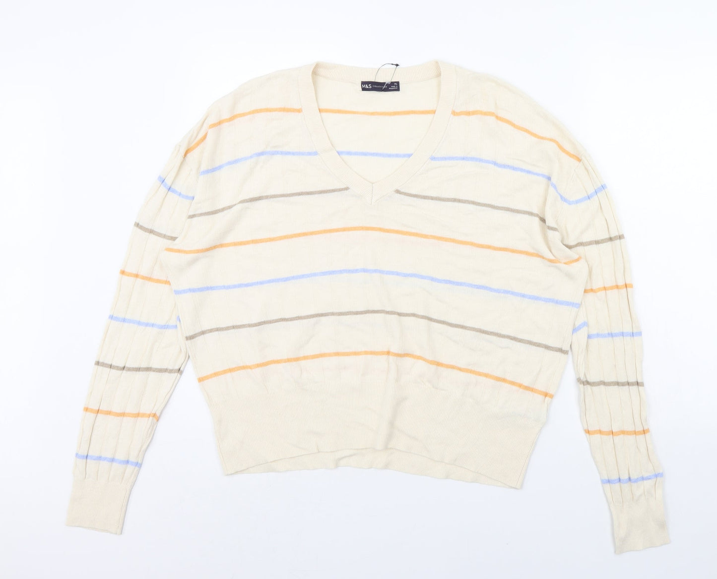 Womens UK Size XL m&s Beige Pullover Jumper