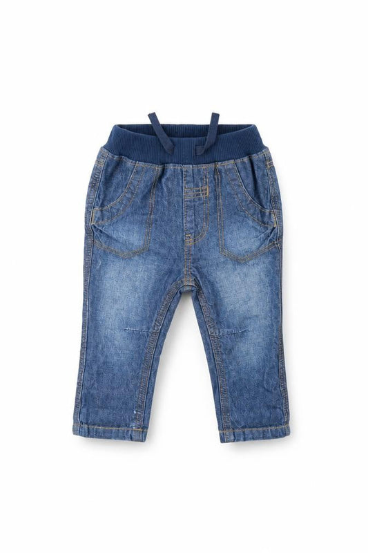 Front view of George Baby Blue Denim Capri Jeans, size 3-6, Months