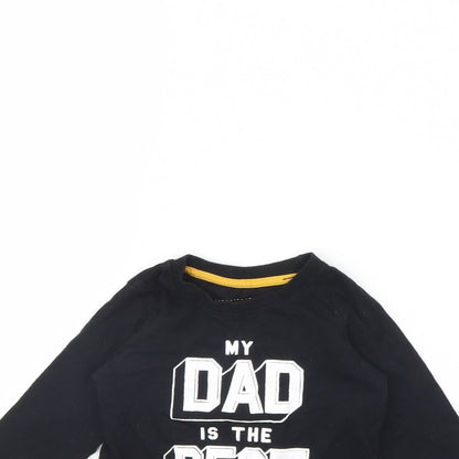 Rebel Baby Black   Basic T-Shirt Size 12 Months  - my dad is the best