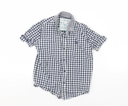 NEXT Boys Blue Plaid  Basic Button-Up Size 6 Years
