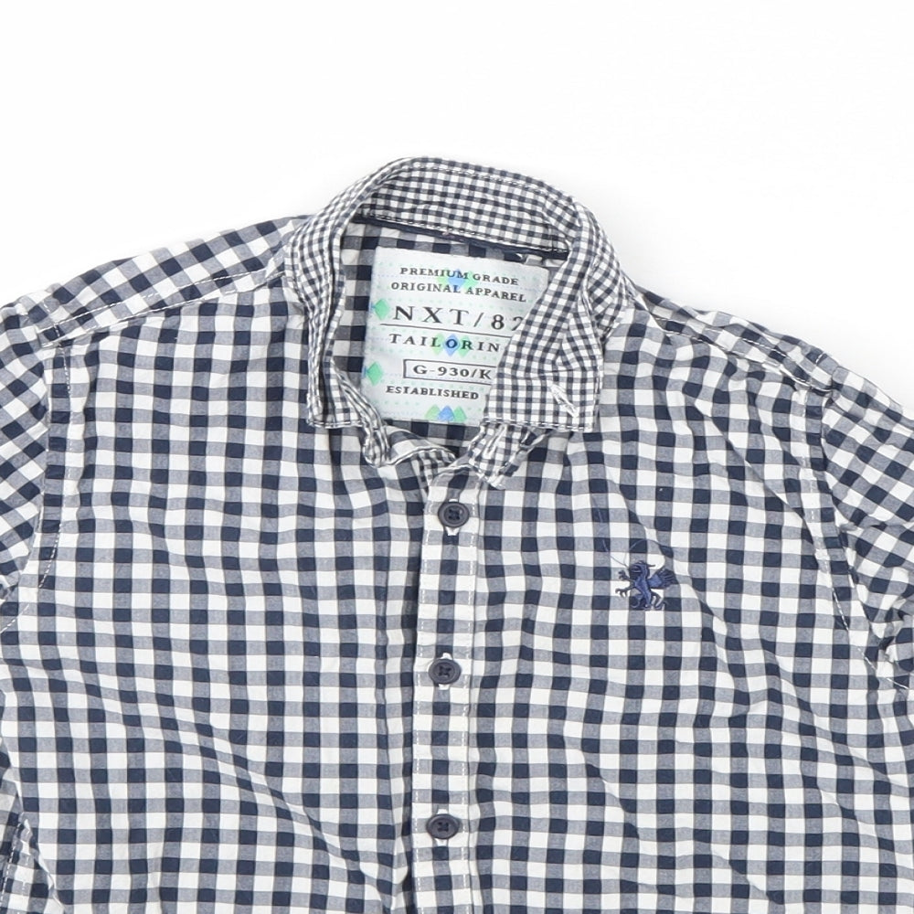 NEXT Boys Blue Plaid  Basic Button-Up Size 6 Years
