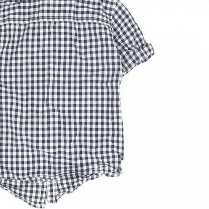 NEXT Boys Blue Plaid  Basic Button-Up Size 6 Years