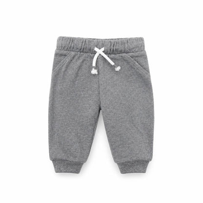 Front view of F&F Baby Grey Jogger Trousers, size 3-6, Months