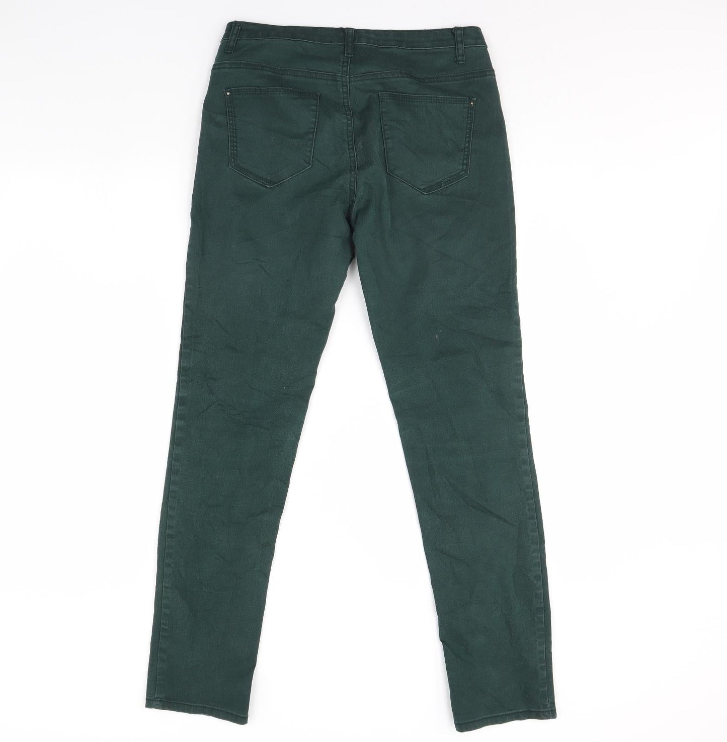 Womens UK Size 10 Preworn Regular Fit Skinny Green Jeans
