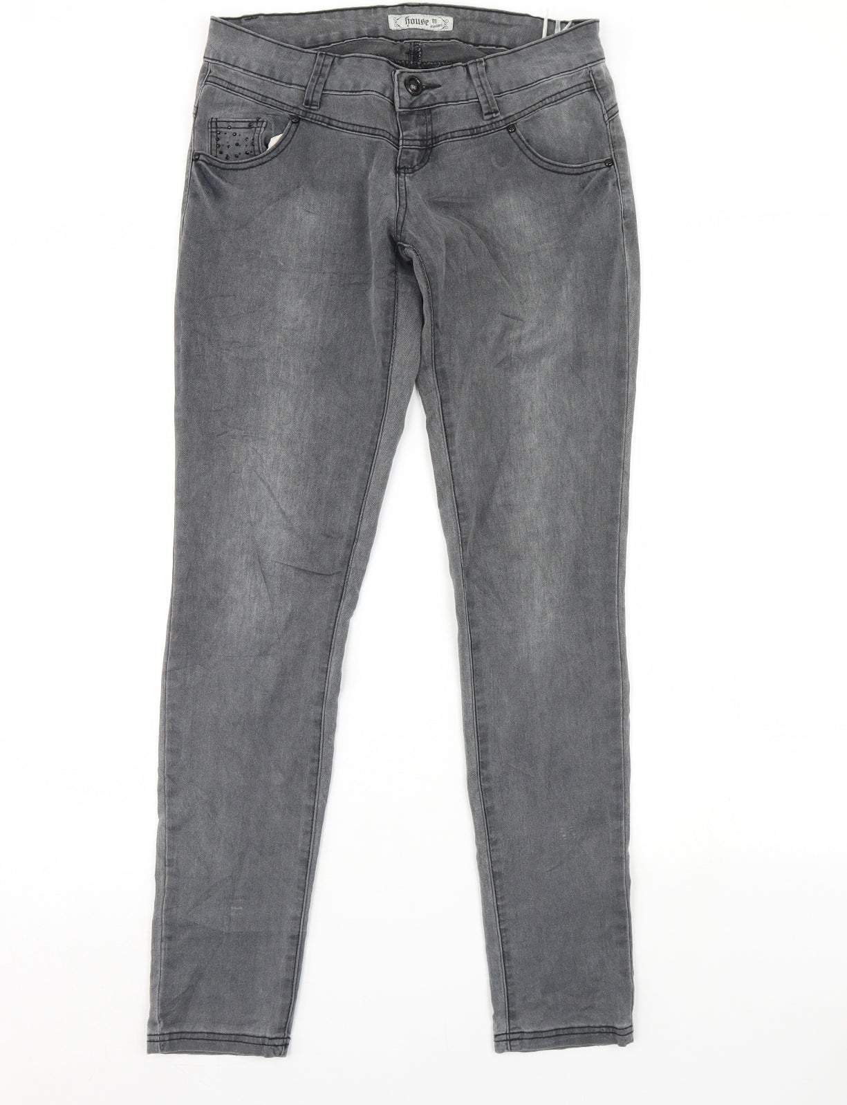 Womens UK Size M House Regular Fit Skinny Grey Jeans