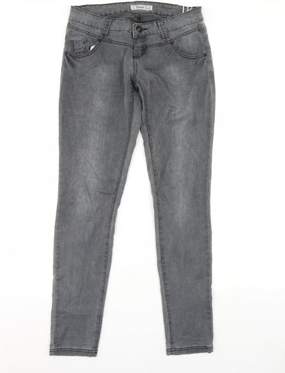 Womens UK Size M House Regular Fit Skinny Grey Jeans