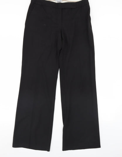 Womens UK Size 12 Warehouse Regular Fit Dress Pants Black Trousers