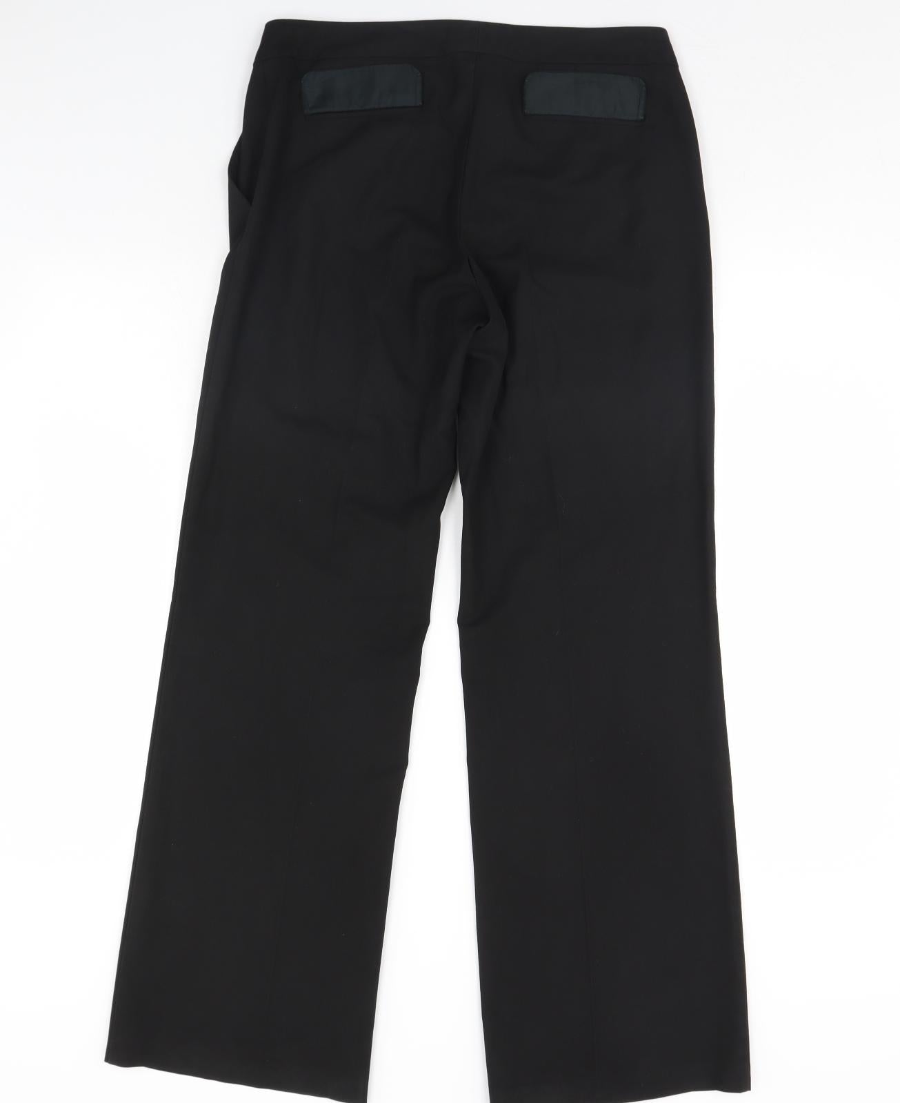 Womens UK Size 12 Warehouse Regular Fit Dress Pants Black Trousers