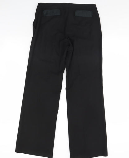 Womens UK Size 12 Warehouse Regular Fit Dress Pants Black Trousers
