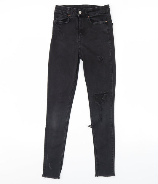 Womens UK Size 8 H&M Regular Fit Skinny Black Jeans
