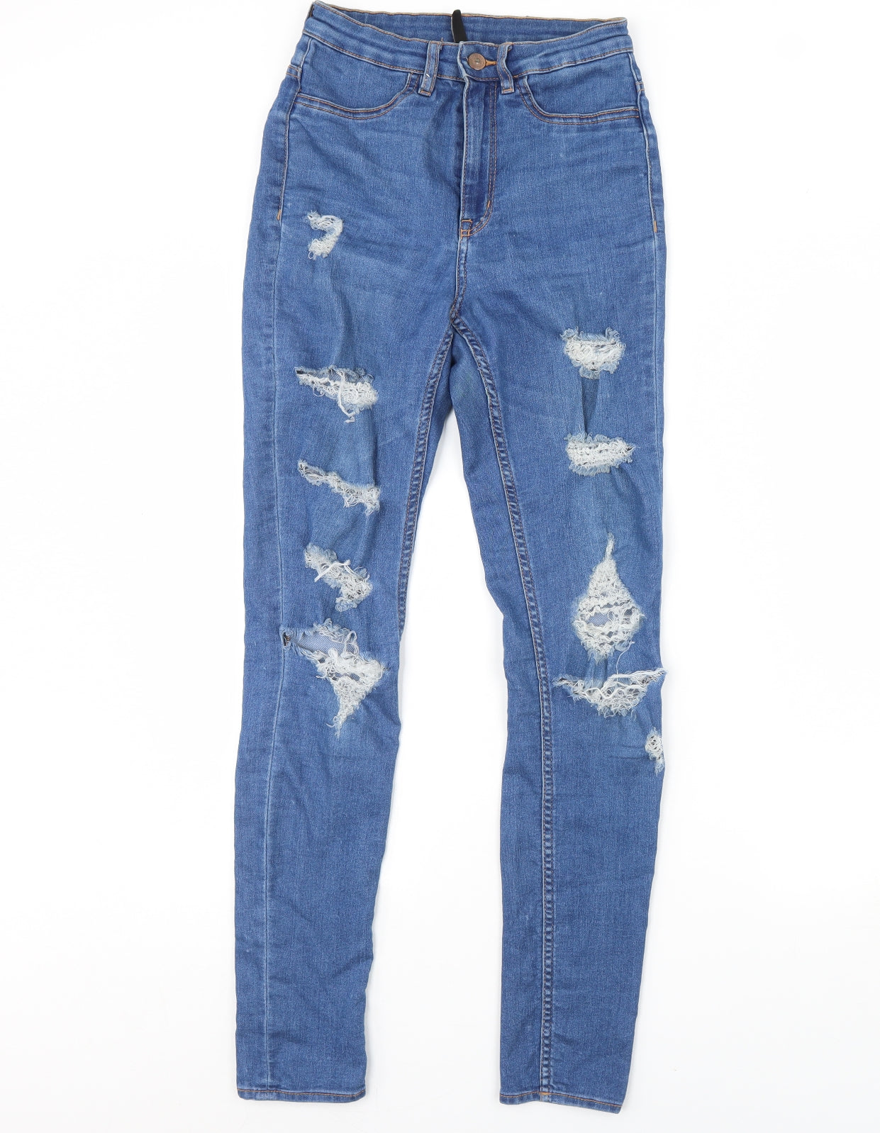 Womens UK Size 8 H&M Regular Fit Skinny Blue Jeans