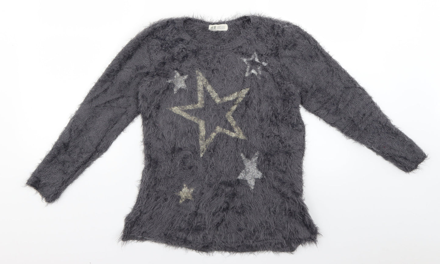 Womens UK Size 12 H&M Grey Pullover Jumper