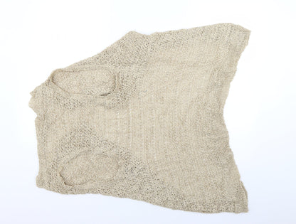 Womens UK Size 8 Miss Selfridge Beige Wrap Jumper