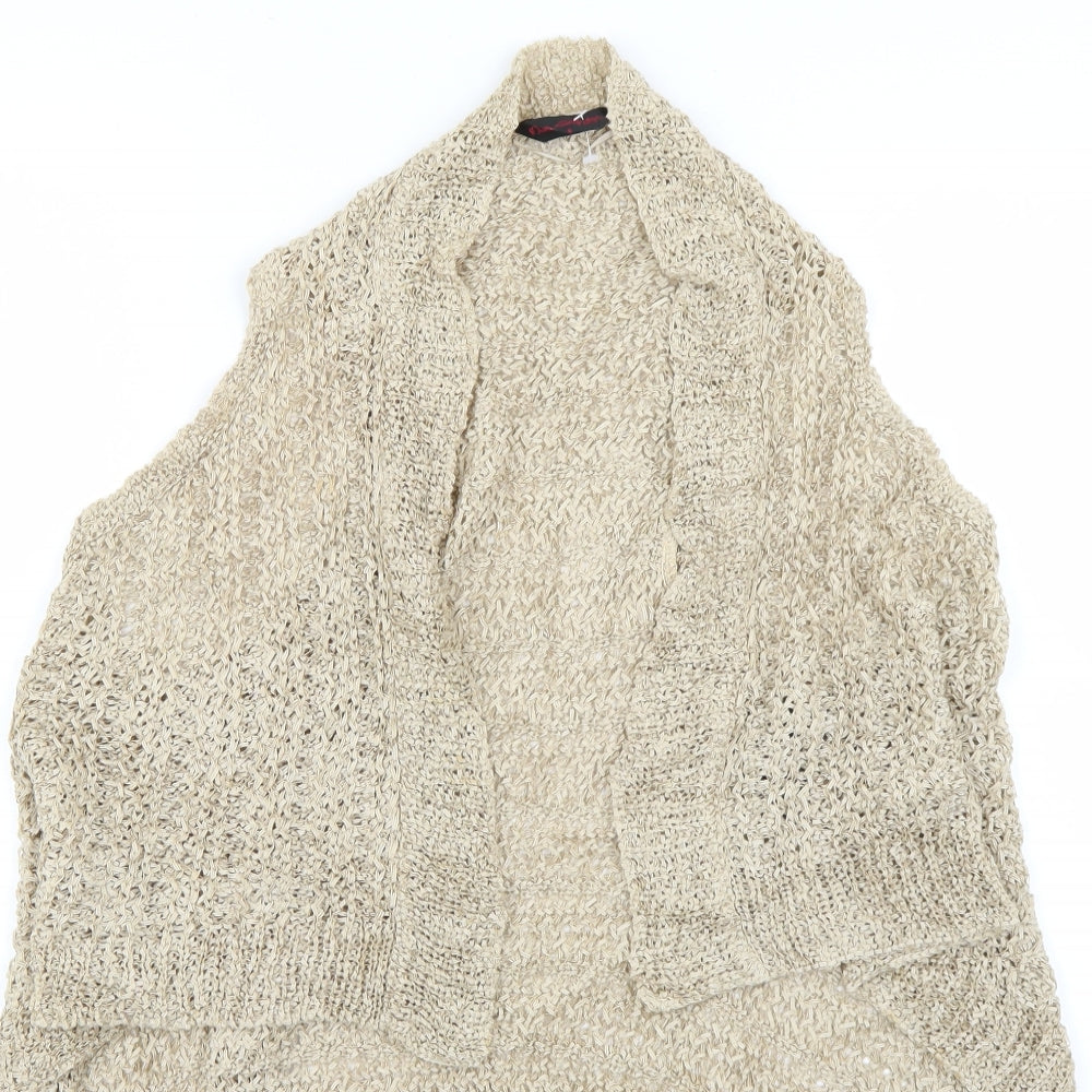 Womens UK Size 8 Miss Selfridge Beige Wrap Jumper