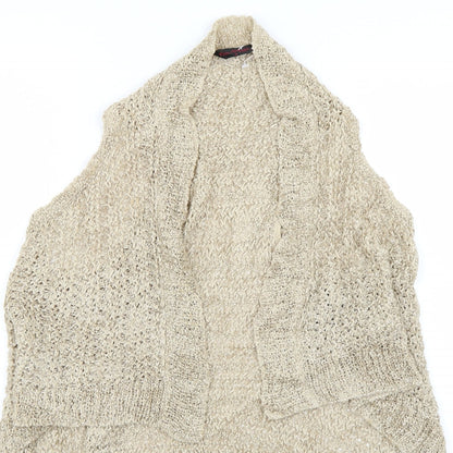 Womens UK Size 8 Miss Selfridge Beige Wrap Jumper