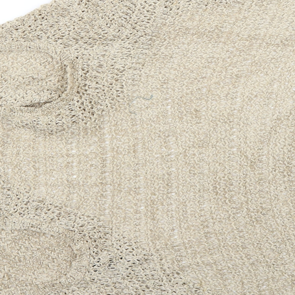 Womens UK Size 8 Miss Selfridge Beige Wrap Jumper