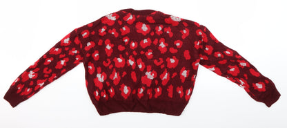 Primark Womens Red   Pullover Jumper Size 6  - flowers