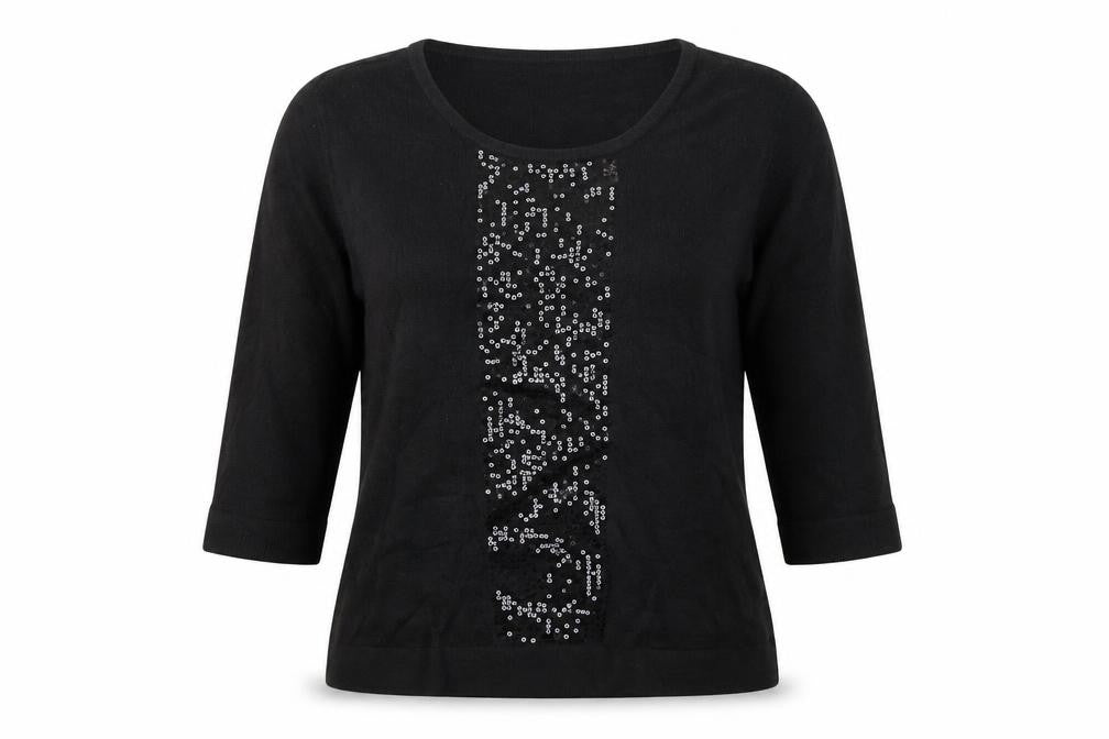 Bonmarché Womens Black Pullover Jumper Size M - sequins