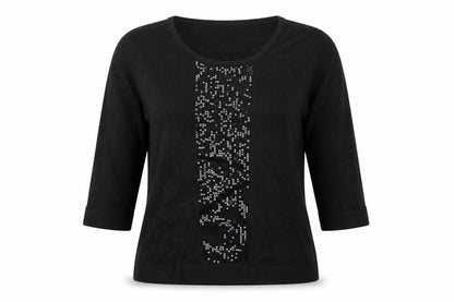 Bonmarché Womens Black Pullover Jumper Size M - sequins