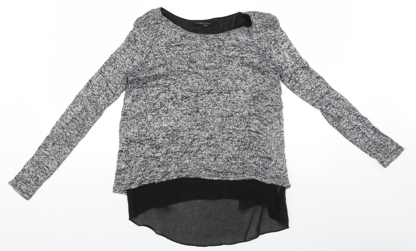 Womens UK Size S New Look Grey Basic Blouse