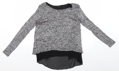 Womens UK Size S New Look Grey Basic Blouse